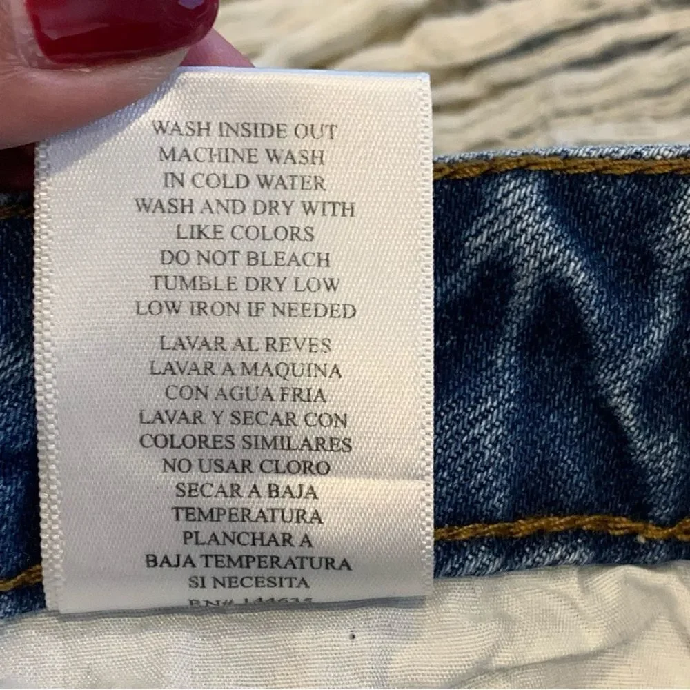 Kancan Light Wash Distressed High Rise Denim Skirt Size Small